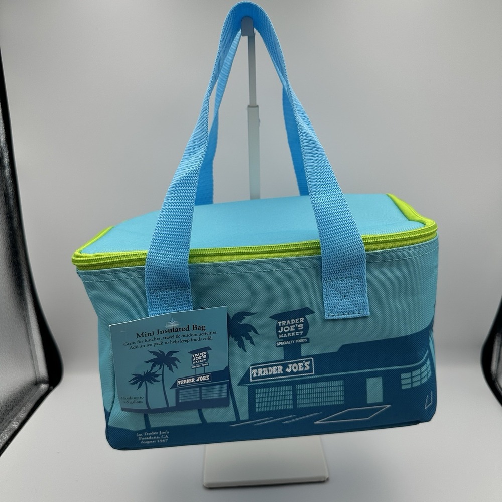 Trader Joe's Mini Insulated Bag Tote Blue 2025 Limited Edition Lunch Box Cooler